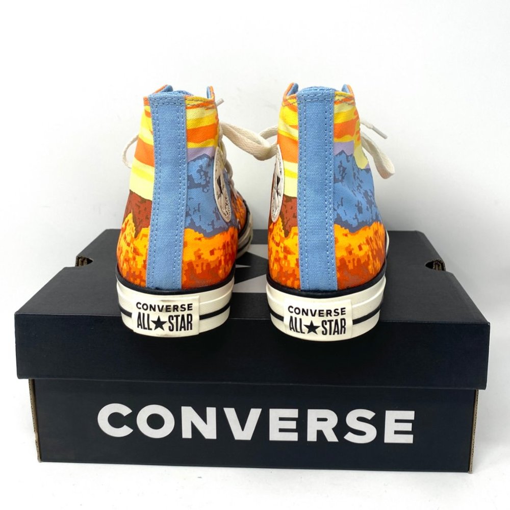 CONVERSE Men's 170843F CTAS Sneaker HI Magma Orange Sea Blue Canvas Eco Friendly - Picture 3 of 8